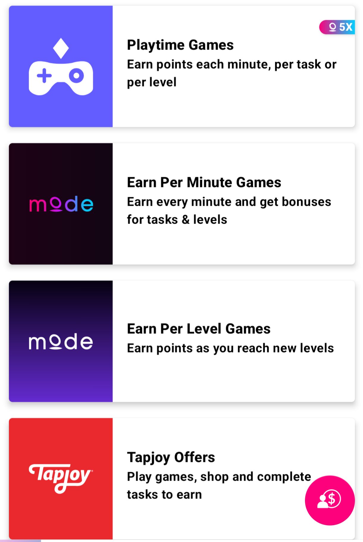 Mode Earn App Game Category Screenshot